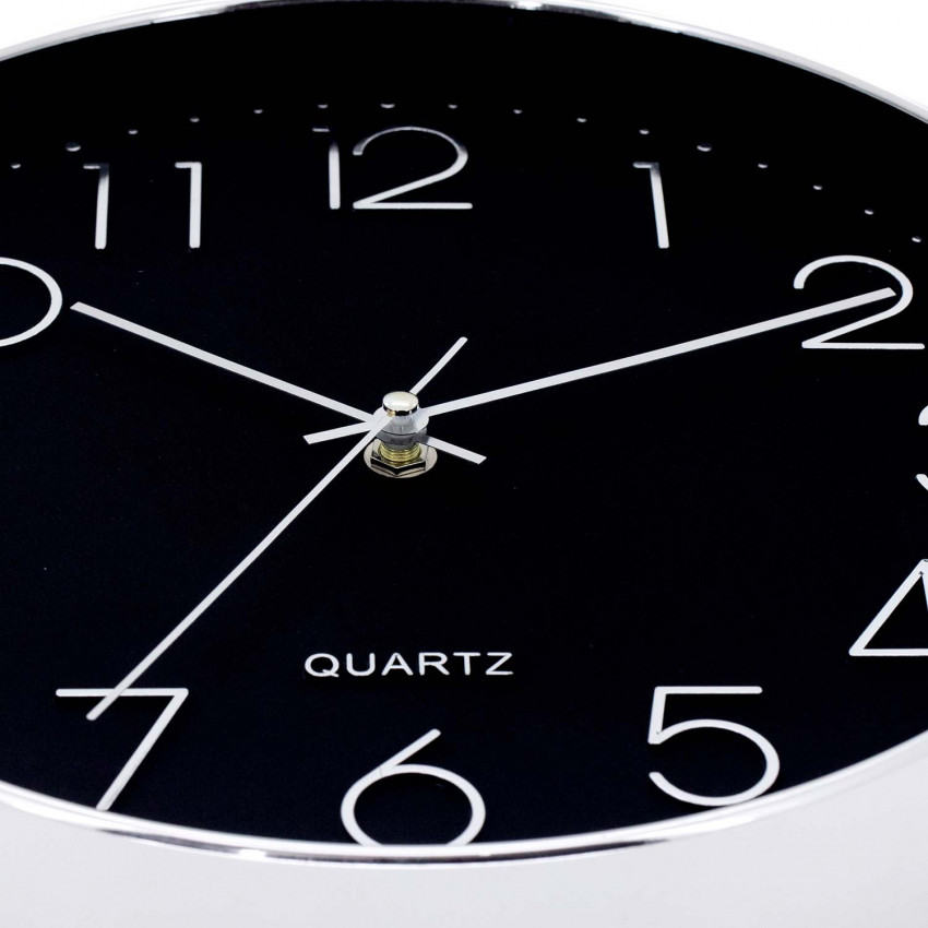 Reloj De Pared Moderno Negro Thinia Home Orion