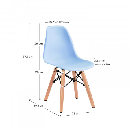 Pack 2 cadeiras de quarto de criança 35x30.5x57.5cm Thinia Home Mobiliário infantil 27