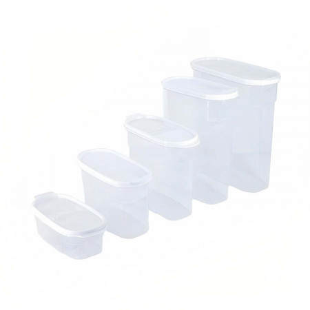 Bote con Tapa Dispensadora 0.6L Blanco 20x9.5x6cm 7house Accesorios de Cocina 5