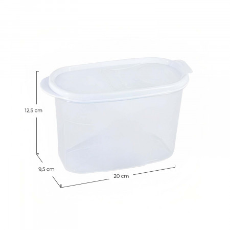 Recipiente com Tampa Dispensador 1.2L Branco 20x9.5x12.5cm 7house Acessórios de Cozinha 6