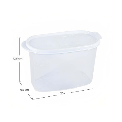 Recipiente com Tampa Dispensador 1.2L Branco 20x9.5x12.5cm 7house Acessórios de Cozinha 6