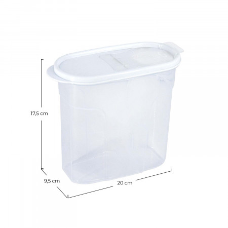 Bote con Tapa Dispensadora 1.7L Blanco 20x9.5x17.5cm 7house Accesorios de Cocina 6
