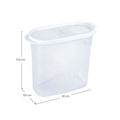Bote con Tapa Dispensadora 1.7L Blanco 20x9.5x17.5cm 7house Accesorios de Cocina 6