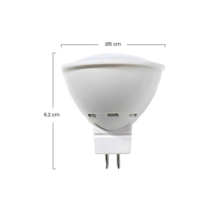Conjunto de 2 lâmpadas LED Spotlight GU5.3 6 W (equivalente a 50 W), 540 lm, 25 000 h 7hSevenOn LED Lâmpadas LED 7