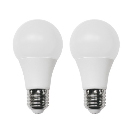Conjunto de 2 lâmpadas LED padrão E27, 9 W (equivalente a 60 W), 806 lm, 10 000 h, 1Primer Leader Lâmpadas LED 1