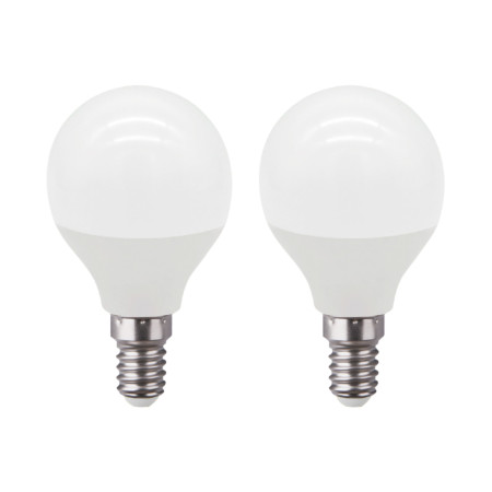 Pack 2 Bombillas LED Esférica E14 6W Equi.40W 470lm 10000H 1Primer Leader Bombillas LED 1