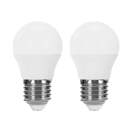 Conjunto de 2 lâmpadas LED esféricas E27, 6 W (equivalente a 40 W), 470 lm, 10 000 h 1Primer Leader