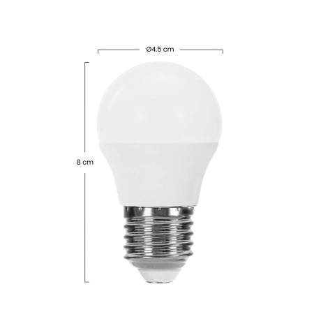 Pack 2 Bombillas LED Esférica E27 6W Equi.40W 470lm 10000H 1Primer Leader Bombillas LED 3