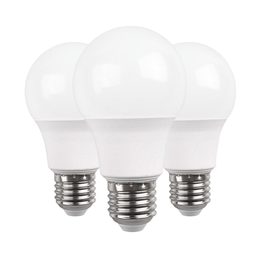 Pack 3 Lâmpadas LED Standard E27 9W Equi.60W 806lm 15000H Primer Leader Lâmpadas LED 1