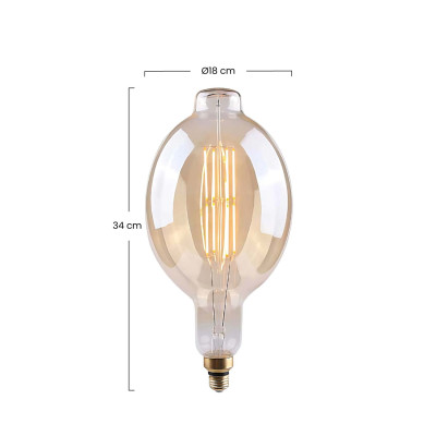 Bombilla LED Gigante E27 8W Equi.40W 500lm Regulable 2100K Gold 15000H 7hSevenOn Vintage Bombillas LED 3