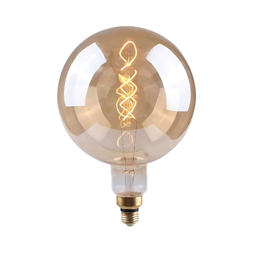 Riesige LED-Glühbirne in Kugelform, E27, 4 W (entspricht 28 W), 280 lm, dimmbar, 2100 K, transparent, 25.000 h 7hSevenOn Vintag