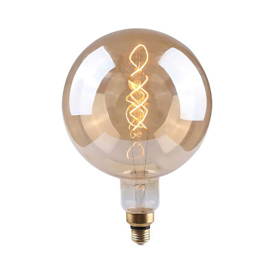 Riesige LED-Glühbirne in Kugelform, E27, 4 W (entspricht 28 W), 280 lm, dimmbar, 2100 K, transparent, 25.000 h 7hSevenOn Vintag