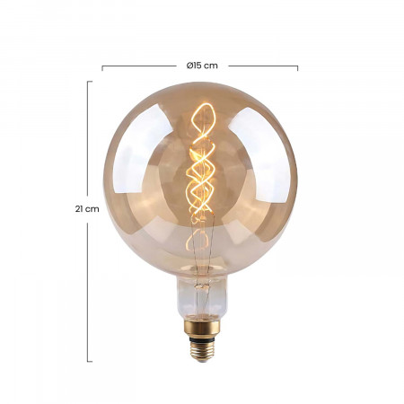 Bombilla LED Globo Gigante E27 4W Equi.28W 280lm Regulable 2100K Transparente 25000H
 7hSevenOn Vintage Bombillas LED 3