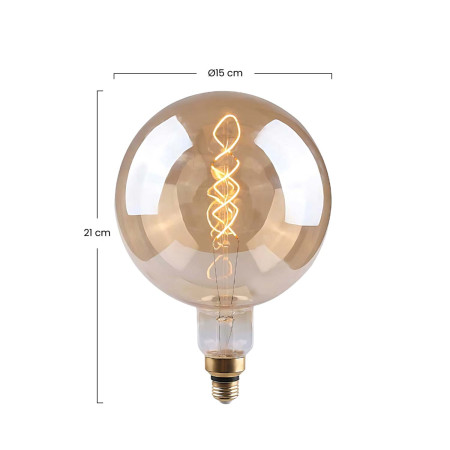 Lâmpada Globo Gigante LED E27 4W Equi.28W 280lm Regulável 2100K Transparente 25000H 7hSevenOn Vintage Lâmpadas LED 3