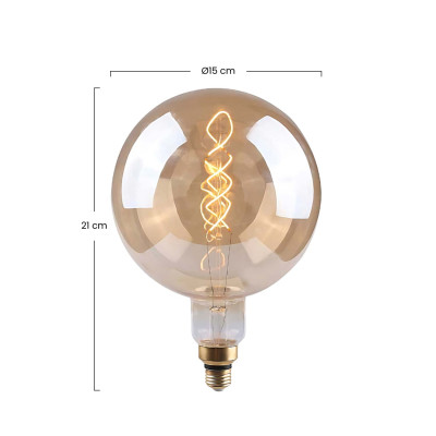 Lâmpada Globo Gigante LED E27 4W Equi.28W 280lm Regulável 2100K Transparente 25000H 7hSevenOn Vintage Lâmpadas LED 3