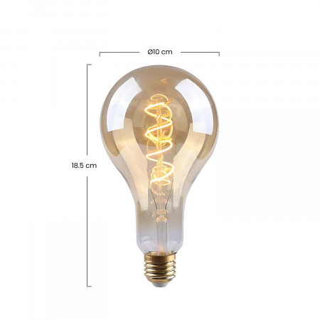 Bombilla LED Gota E27 4W Equi.17W 160lm Regulable 2100K Gold 15000H
 7hSevenOn Vintage Bombillas LED 3