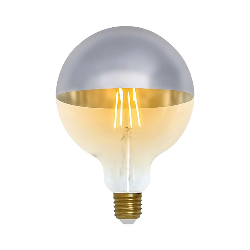 LED-Glühbirne „Globo“ G120, silberne Kuppel, E27, 8 W (entspricht 60 W), 806 lm, 2100 K, Vintage, 15.000 Std. 7hSevenOn Vintage 