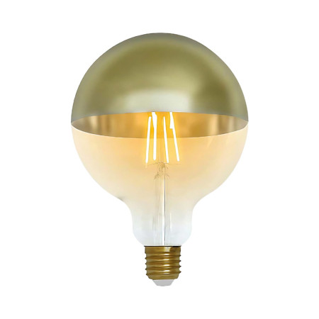 Lâmpada LED Globo G120, cúpula dourada, E27, 6 W (equivalente a 48 W), 600 lm, 2100 K, 15 000 h 7hSevenOn Vintage Lâmpadas LED 