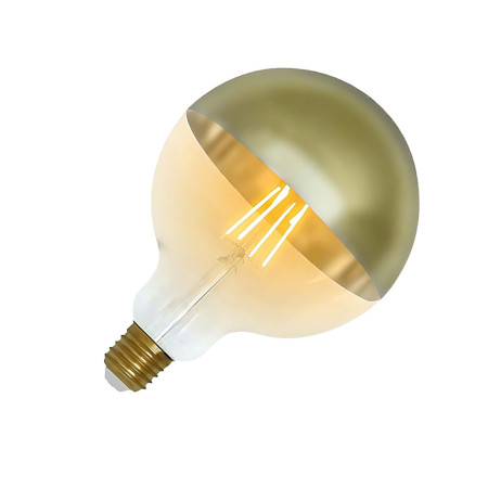 LED-Glühbirne, Kugelform G120, goldene Kuppel, E27, 6 W (entspricht 48 W), 600 lm, 2100 K, 15.000 h 7hSevenOn Vintage LED-Glühb