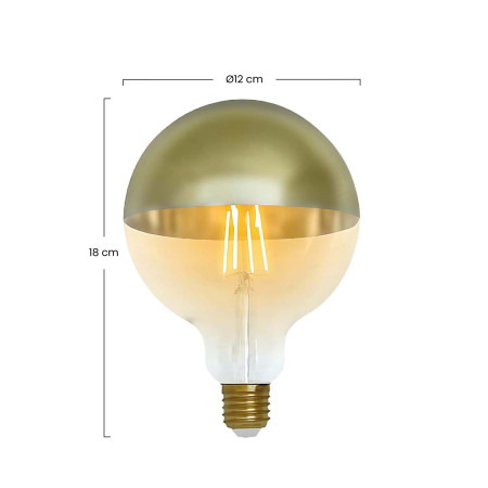 Bombilla LED Globo G120 Cúpula Oro E27 6W Equi.48W 600lm 2100K 15000H 7hSevenOn Vintage Bombillas LED 3