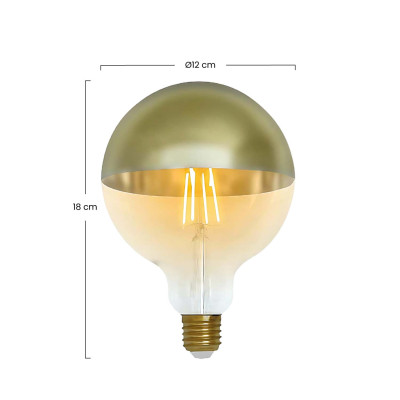 Bombilla LED Globo G120 Cúpula Oro E27 6W Equi.48W 600lm 2100K 15000H 7hSevenOn Vintage Bombillas LED 3