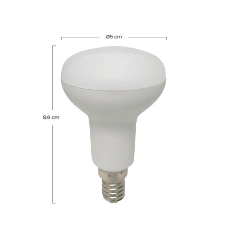 Bombilla LED Reflectora E14 5W Equi.40W 470lm 3000K 25000H 7hDayron Bombillas LED 3