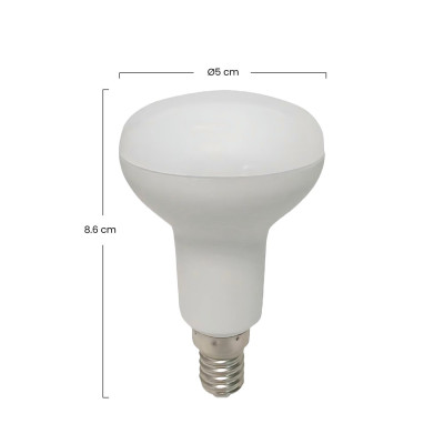 Bombilla LED Reflectora E14 5W Equi.40W 470lm 3000K 25000H 7hDayron Bombillas LED 3