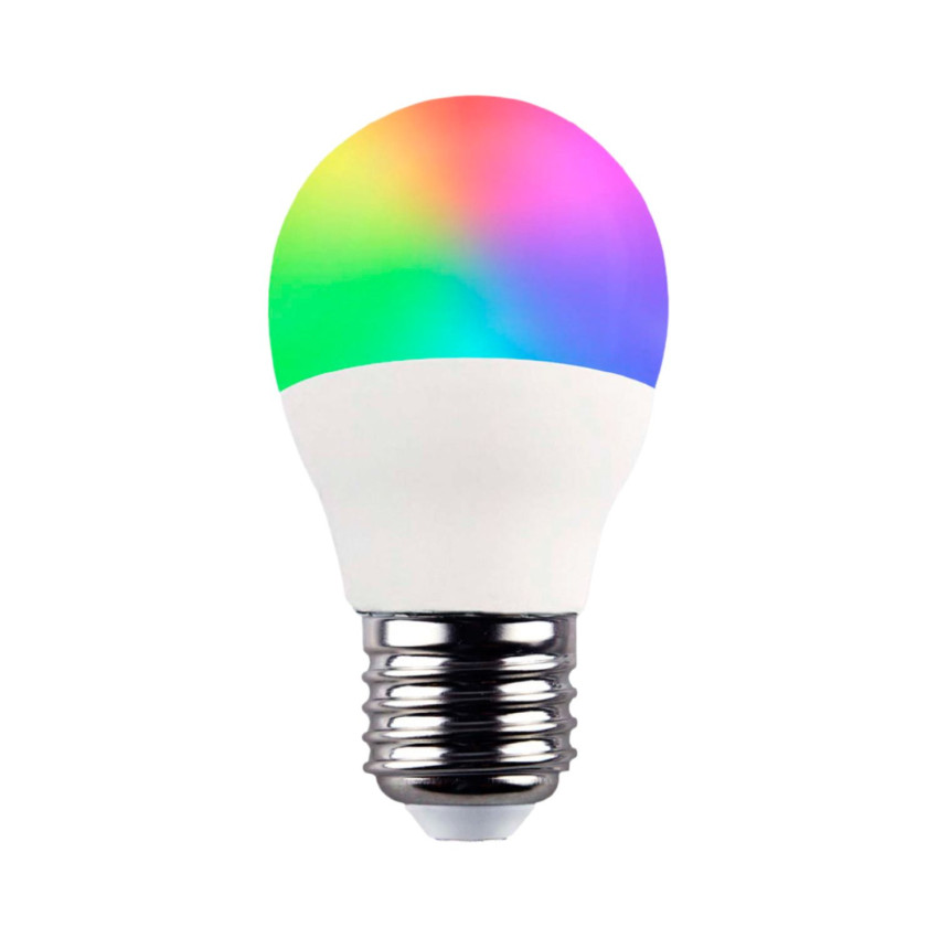Bombilla LED Esférica Smart WiFi E27 5W Equi.35W 470lm RGBWW Regulable vía Smartphone/APP 25000H 7hSevenOn Home Bombillas Inteli