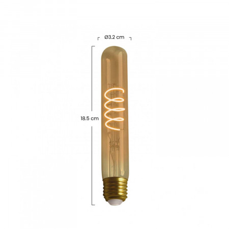 Lâmpada de filamento tubular LED E27 4W 200lm regulável 2100K 15000H 7hSevenOn Vintage Lâmpadas LED 3