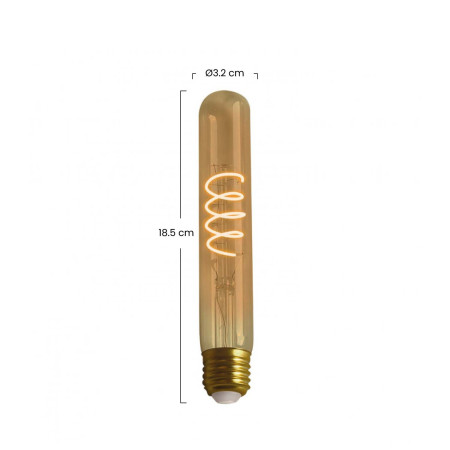 LED-Glühfadenlampe, röhrenförmig, E27, 4 W, 200 lm, dimmbar, 2100 K, 15.000 h 7hSevenOn Vintage