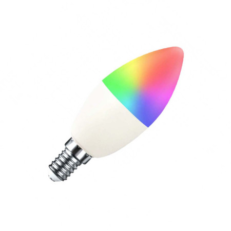 Pack 3 Bombillas LED Vela Smart WiFi E14 5W Equi.35W 450lm RGBWW Regulable vía Smartphone/APP 25000H 7hSevenOn Premium Bombillas