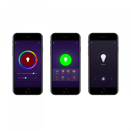 Pack 3 Bombillas LED Vela Smart WiFi E14 5W Equi.35W 450lm RGBWW Regulable vía Smartphone/APP 25000H 7hSevenOn Premium Bombillas