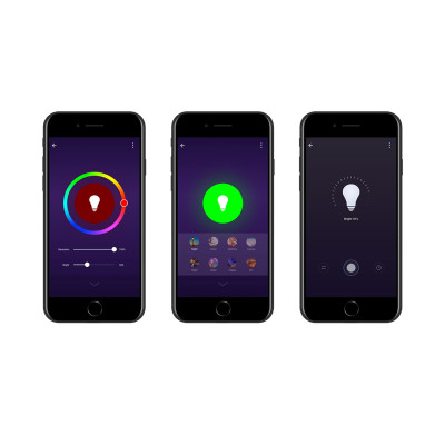 Pack 3 Bombillas LED Vela Smart WiFi E14 5W Equi.35W 450lm RGBWW Regulable vía Smartphone/APP 25000H 7hSevenOn Premium Bombillas