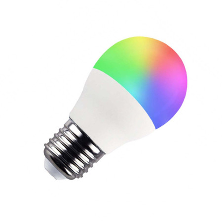 Pack 3 Bombillas LED Esférica Smart WiFi E27 5W Equi.35W 450lm RGBWW Regulable vía Smartphone/APP 25000H 7hSevenOn Premium Bombi