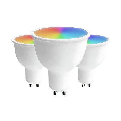 Pack 3 Bombillas LED Spotlight Smart WiFi GU10 5W Equi.25W 380lm RGBWW Regulable vía Smartphone/APP 25000H 7hSevenOn Premium Bom