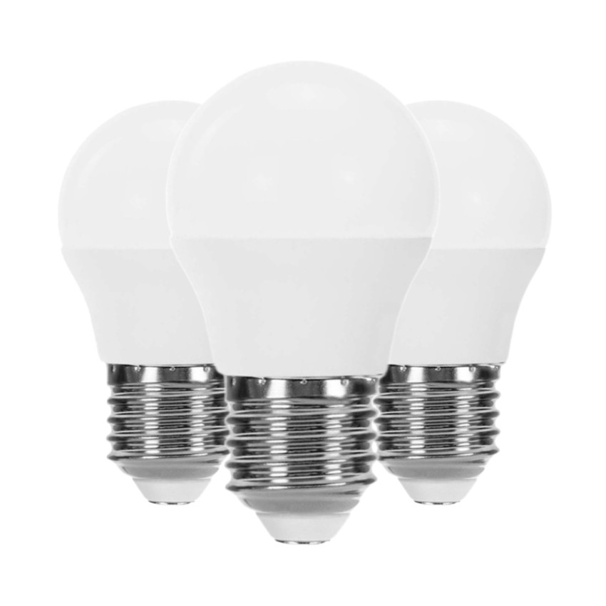 Pack 3 Bombillas LED Esférica E27 6W Equi.40W 470lm 15000H Primer Leader Bombillas LED 1