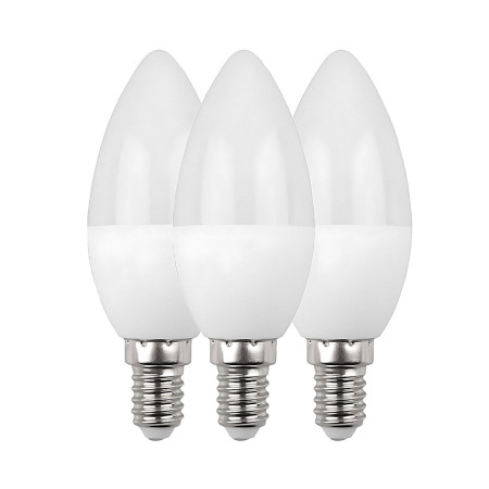Pack 3 Bombillas LED Vela E14 6W Equi.40W 470lm 15000H Primer Leader Bombillas LED 5