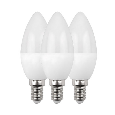 Pack 3 Bombillas LED Vela E14 6W Equi.40W 470lm 15000H Primer Leader Bombillas LED 5