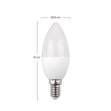 Pack 3 Bombillas LED Vela E14 6W Equi.40W 470lm 15000H Primer Leader Bombillas LED 7