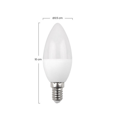 Pack 3 Lâmpadas LED para Vela E14 6W Equi.40W 470lm 15000H Primer Leader Lâmpadas LED 7