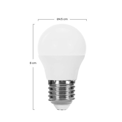 Pack 5 Bombillas LED Esférica E27 6W Equi.40W 470lm 15000H Primer Leader Bombillas LED 3