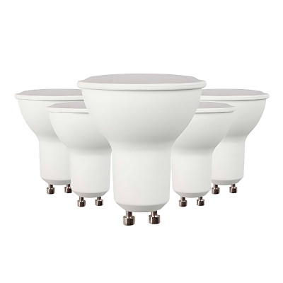 Pacote 5 Lâmpadas LED para Projetor GU10 6W Equi.50W 540lm 15000H Primer Leader Lâmpadas LED 6