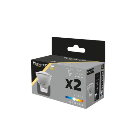 Pack 2 Bombillas LED Spotlight GU5.3 6W Equi.50W 540lm 25000H 7hSevenOn Premium Bombillas LED 4