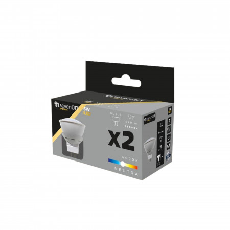 Pack 2 Bombillas LED Spotlight GU5.3 6W Equi.50W 540lm 25000H 7hSevenOn Premium Bombillas LED 4