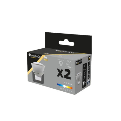 Pack 2 Bombillas LED Spotlight GU5.3 6W Equi.50W 540lm 25000H 7hSevenOn Premium Bombillas LED 4