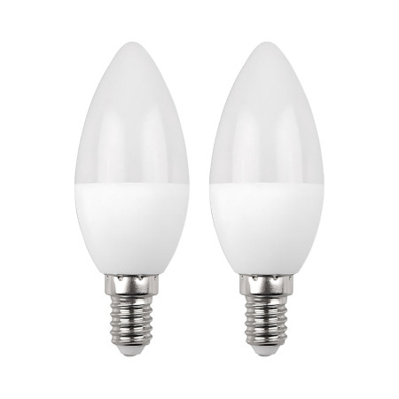 Pack 2 Lâmpadas LED para Vela E14 6W Equi.40W 470lm 25000H 7hSevenOn Premium Lâmpadas LED 1