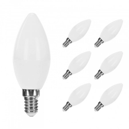 Pack 6 Lâmpadas LED para Vela E14 6W Equi.40W 470lm Raydan Home Lâmpadas LED 1