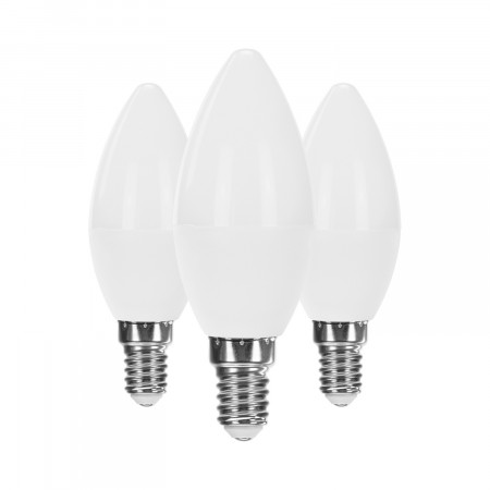 Pack 3 Lâmpadas de vela LED E14 6W Equi.40W 470lm Raydan Home Lâmpadas LED 5