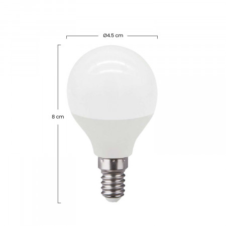 Pack 12 Bombillas LED Esférica E14 6W Equi.40W 470lm Raydan Home Bombillas LED 3