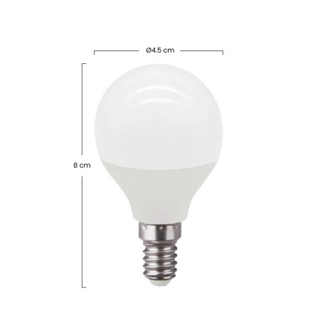 Pack 2 Bombillas LED Esférica E14 7,4W Equi.60W 806lm 15000H Raydan Home Bombillas LED 3